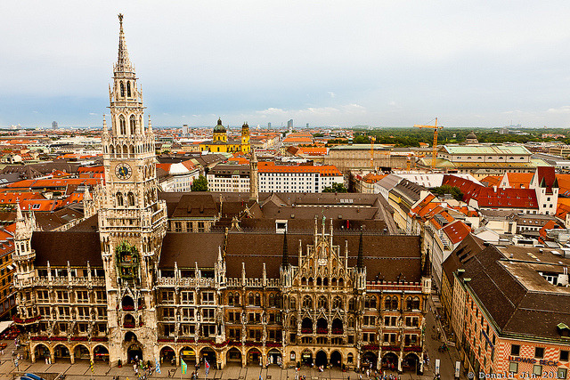 by Donald Jin on Flickr.Marienplatz in Munich - the capital of Bavaria and the third largest city in Germany.