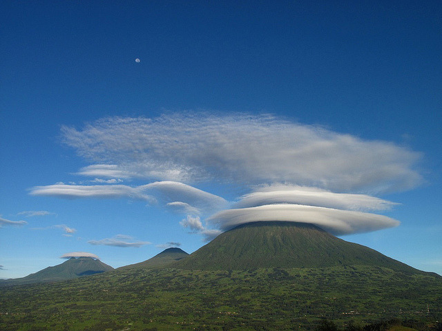 by safari-partners on Flickr.Lenticular clouds over Virunga Volcanoes in East Africa, Rwanda.