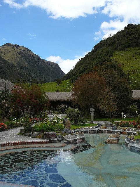 Hot water pools at Termas de Papallacta in Ecuador