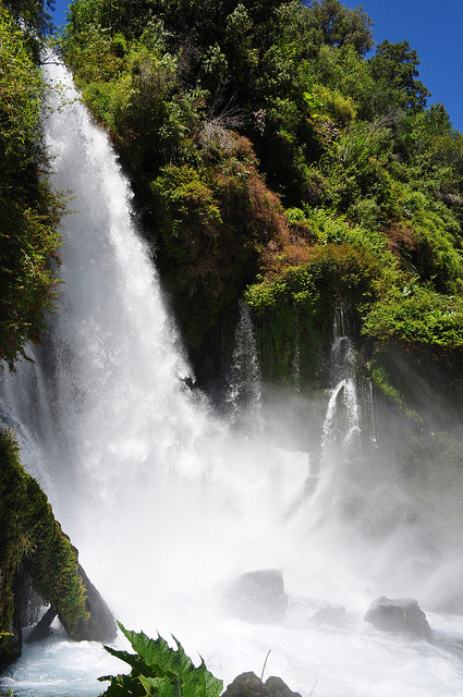 Ojos del Huishue waterfall in Patgonia, Chile