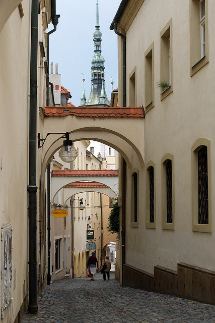 Street view in Olomouc, Czech Republic