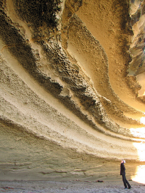 Sandstone formation at Truman Track Beach, New Zealand
