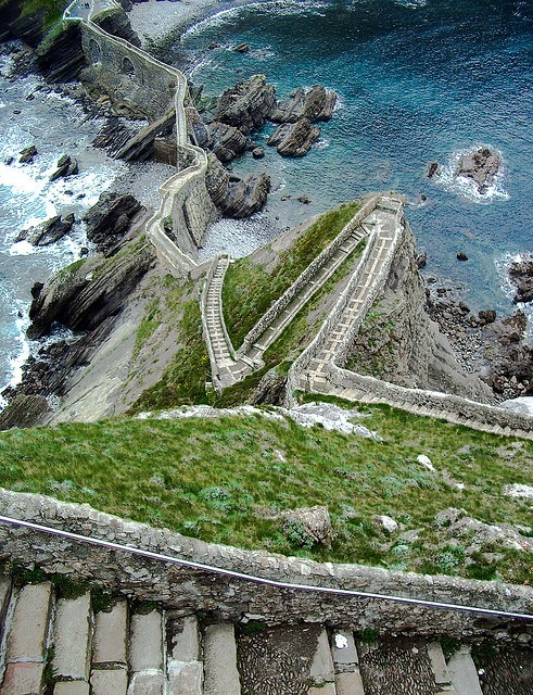 Stairs above the Sea, Aketx, Basque County, Spain