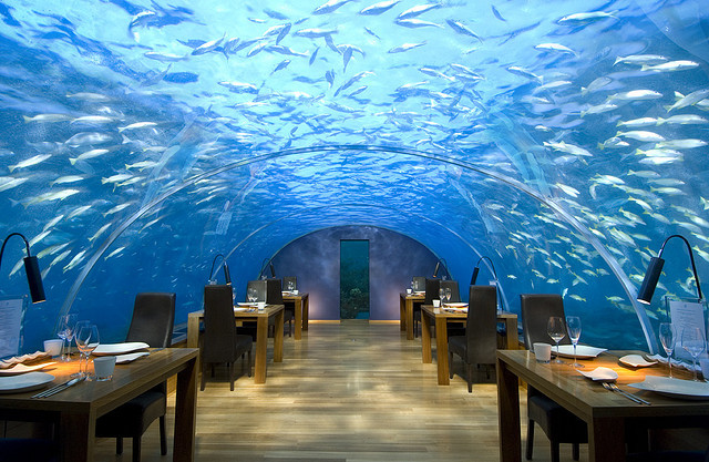 Ithaa undersea restaurant at Conrad Rangali Island, Maldives
