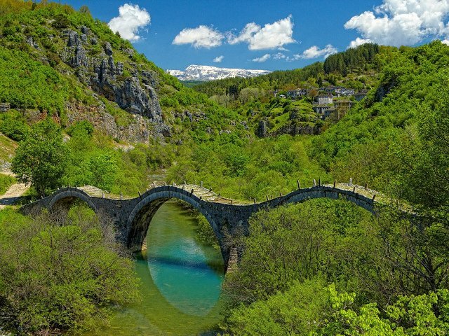 Ancient Stone Bridge, Zagori, Greece