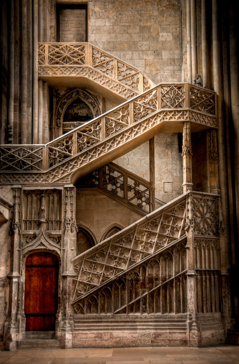 Cathedral Stairs, Rouen, France