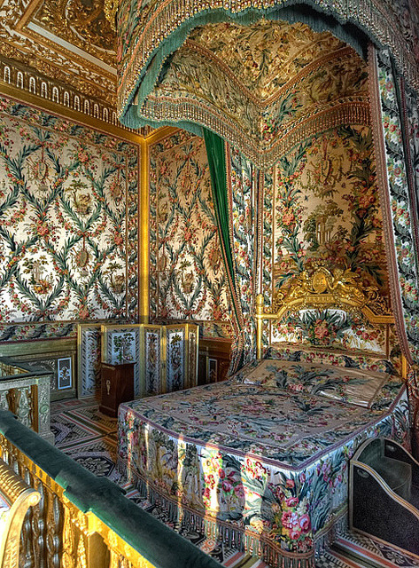 Bedroom of Marie Antoinette at Fontainebleau Palace, France
