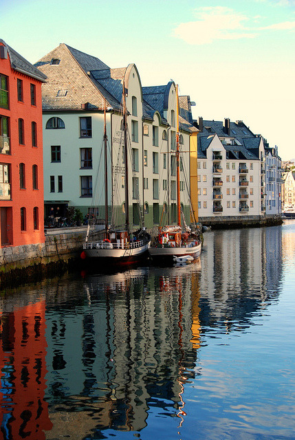 Reflections in Alesund, Norway