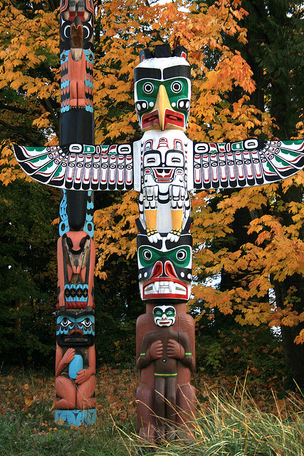 Totem Pole in Stanley Park, Vancouver, Canada