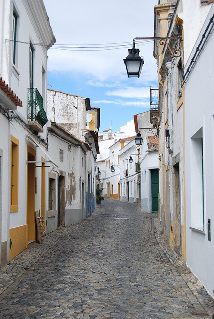Street scene in Evora, Portugal