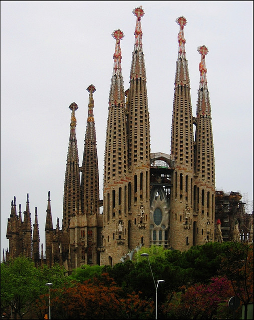 The Passion facade of Sagrada Familia, Barcelona, Spain